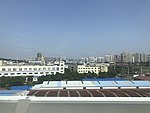 View of Zhenjiang City from train near Zhenjiang South Station